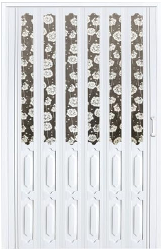 HAIXHX FalttüR PVC Faltbare Innentüren Für Büroräume, Akkordeon-Schiebetür Für Hausflur Und Schuppen Im Freien, Scheunentür Doppelt/einfach (Color : White, Size : 21x80in(53.3x203.2cm))
