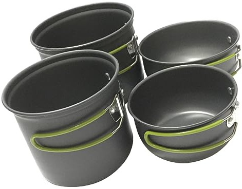 CORHAD Portable Camping Pot Kit Outdoor Cookware Aluminium Alloy Cooking Pots for Camping Accessories and Easy Meal Prep