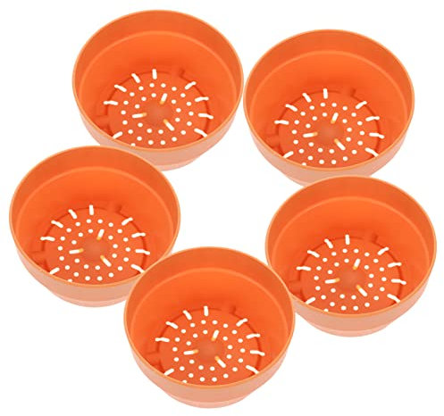 CIYODO 6 Stück Runde Kunststoff Blumentöpfe 12,5cm Mit Abflussloch Für Drinnen Und Draußen Sukkulentenbehälter Gartenbedarf