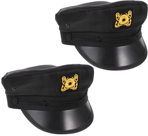 Toyvian 2pcs Performance Hat Women Captain Sailor Hat Costume Sailor Cap Boating Accessories Bulk for Dance