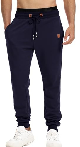 Suwangi Pantalones Deportivos para Hombre Running Joggers Pantalones Chándal Cónico Gimnasio Entrenamiento con Bolsillos Cremallera