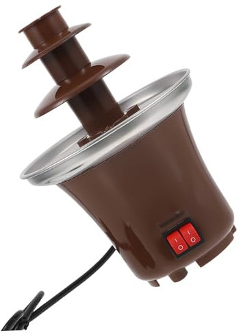 Cabilock Fuente de Chocolate de 3 Capas Marrón, Máquina de Fondue Fácil de Montar y Desmontar, Acero Inoxidable y Plástico para Fiestas y Eventos