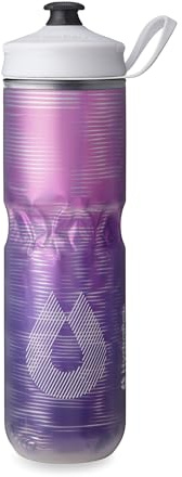 HydraPak Polar Sport Insulated Water Bottle - BPA-Free, Sport & Bike Squeeze Bottle with Handle (Pulse Purple, 700ml / 24oz) | High Flow, BPA Free, Tri-Layer Insulation, Leakproof, Dash Handle, Easy Squeeze, Self-Sealing Cap, for Sports