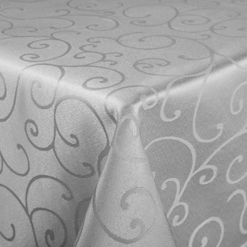 AMFUN Tischdecke Abwaschbar Rechteckig, Jacquard Tischwäsche, 80 x 80 cm Tischtuch, Tischdecke Abwaschbar Ornamente für Küche, Party, Schmutzabweisend, Pflegeleich