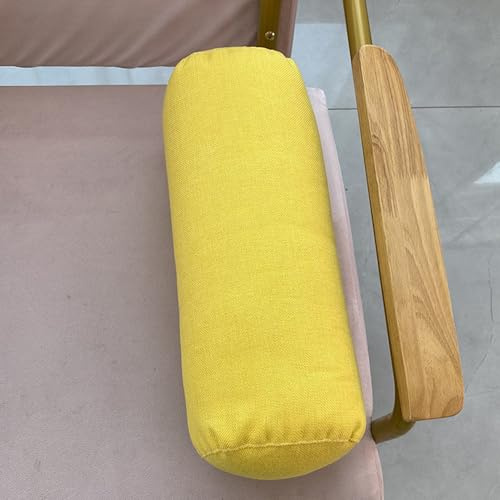XXIUDEE Almohadas redondas cilíndricas para sofá, reposabrazos de yoga, almohadas de cabecera, almohadas de cuello, cojines de dormir para sofá, coche y hogar (40 x 15 cm, amarillo)