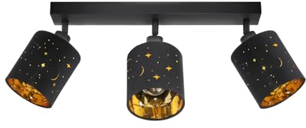 Deckenstrahler Led 3 Flammig, Deckenleuchte Schwarz 360° Schwenkbar Drehbar Deckenlampe, Strahler Spot Lampen Deckenspot,Modern Wandstrahler für Küch Flur Wohnzimmer Schlafzimmer,Nein E14 Leuchtmittel
