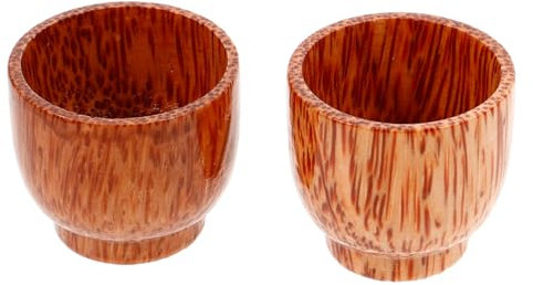 Alipis Natural Wood Shot Glass Set Japanese Tea Mug Wooden Wine Beer Mug Multi-use Cup