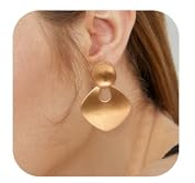 HolidayQbee Damen Ohrclips Gold Geometrische Statement Clip Ohrringe Ohne Ohrloch – Elegantes Design, Farbtreu, Hautfreundlich, Modisches Geschenk Für Frauen