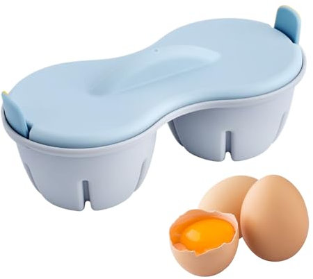 Cuociuova in camicia per microonde, stampo per uova in camicia, sgocciolante, antiaderente, con manici di sicurezza, multifunzione, per uso domestico, resistente al calore, gadget da cucina