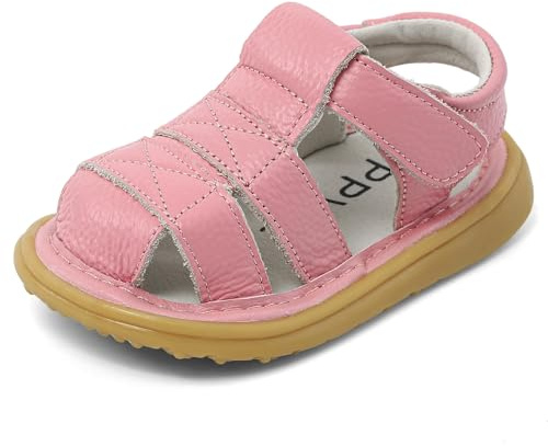 Cheerful Mario 0-3 Jahre Sommer Sandalen Baby Jungen Mädchen Lauflernsandale Kleinkinder Sommerschuhe Barfuß Schuhe Anti-Rutsch Weiche Sohle Rosa 24 EU
