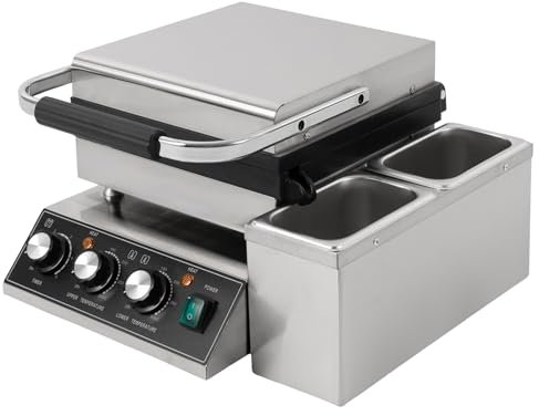 MJMLUCK Mini máquina Holandesa para Hacer panqueques, waflera eléctrica Antiadherente Comercial con Control de Tiempo y Temperatura, Ideal para el hogar y restaurantes.