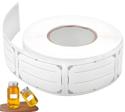 600 Stück Selbstklebende Etiketten, Marmeladen Etiketten zum Beschriften Klebeetiketten für Gläser Flaschen Vorratsdosen Tüten Küchenetiketten(30x50 mm)