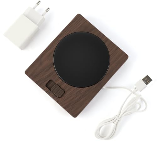 Chingde Tragbar Tassenwärmer USB Elektrischer Kaffeewärmer, Kaffeetassenwärmer, Getränkewärmer, Candle Warmer, für Milch, Kaffee, Tee, Kakao (Braun)