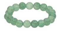 Purelei Aventurin pärlring | flexibel ring av gröna naturstenspärlor | elastiskt band | symbol för lugn, lugn och inre balans, Rostfritt stål, Ingen ädelsten