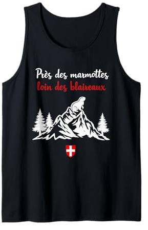 Cadeau Marmotte Humour Près des Marmottes Loin Blaireaux Débardeur