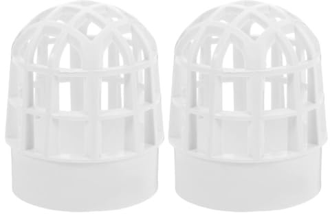 SHERCHPRY Protector de Canalón de Pvc Redondo 75 Mm para Drenaje Exterior, Filtro Antihojas para Bajante de Escalera, 2 Piezas para Azoteas y Balcones, Rejilla Resistente Intemperie