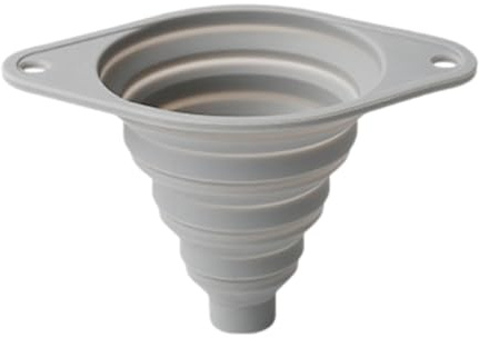 Pequeño embudo de cocina de acero inoxidable práctico para transferir líquidos, herramienta de goteo plegable, para tareas versátiles, fácil limpieza, accesorios de cocina compactos (gris, 12 x 8 cm)