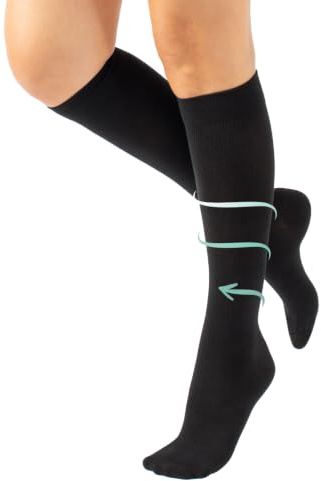 CALZITALY Gambaletti Compressione Graduata Media | Calzino Contenitivo 14-16 Mmhg | Calze Unisex In Cotone || S M L Xl Xxl ||