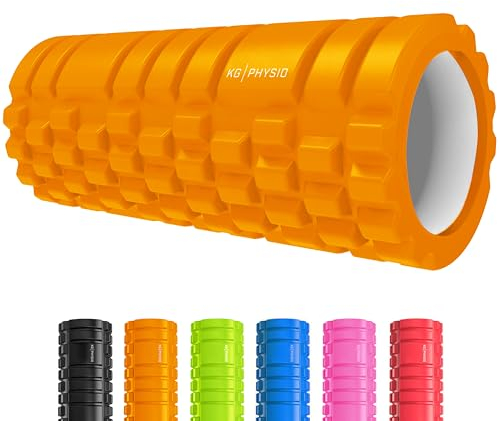 KG PHYSIO Faszienrolle Wirbelsäule, Rücken & Beine - 3-Zonen Massageroller (Weich/Mittel/Intensiv) - Leichter EVA Foam Roller - Yoga Rolle zum Warm-up, Trainieren & Massieren (33 x 13,5 cm)