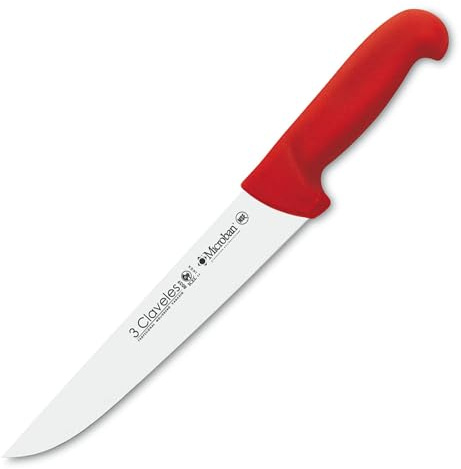3 Claveles Cuchillo Carnicero Proflex, Acero Inoxidable, Rojo, 26 cm-10.5