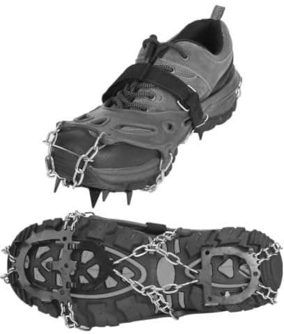 1 Paar Steigeisen Universal 14 Zähne Anti-Rutsch-Eisklampe Schuhgriffe Spikes zum Wandern Angeln Gehen Bergsteigen usw.