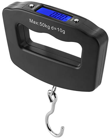 Digitale Angelwaagen 110 kg/50 kg Elektrische Gepäckwaagen Handwaagen Fischwaage mit Gewicht Tragbarer Aufhängehaken/großes LCD mit Hintergrundbeleuchtung/für Küche, Angeln, Lebensmittel,Versand,Post