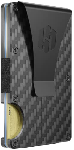 Hayvenhurst Wallet for Men - Slim RFID Blocking Metal Wallet with Money Clip, Minimalist Front Pocket Credit Card Holder, Small Mens Wallet
