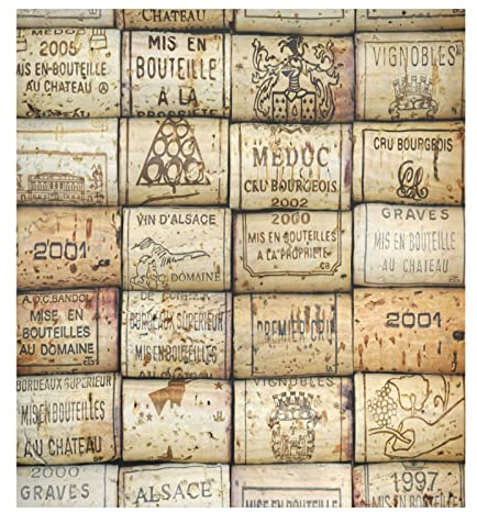 Naanle Geschirrspüler-Magnetabdeckung, Vintage-Weinkorken, Vorderseite, Geschirrspüler-Abdeckung, magnetische Heimschrank-Aufkleber, Geräte, Aufkleber, Kühlschrank, dekorativ, 58,4 x 66 cm