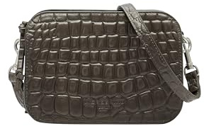 LIEBESKIND Berlin Umhängetasche Luka – Cross-Body Bag aus Leder mit verstellbaren Schulterriemen – kleine Schultertasche, Fächer mit Reißverschluss – Shoulder Bag, 14.5 x 20.5 x 7 cm,Nori Green
