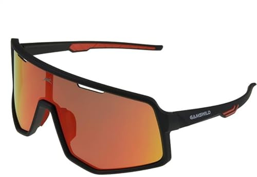 Gamswild WS4042 Fahrradbrille – polarisierte Sonnenbrille - schnelle Fahrradbrille - bruchsichere Polycarbonatgläser - 100% Schutz vor UV Strahlen - dank UV400 – 27g