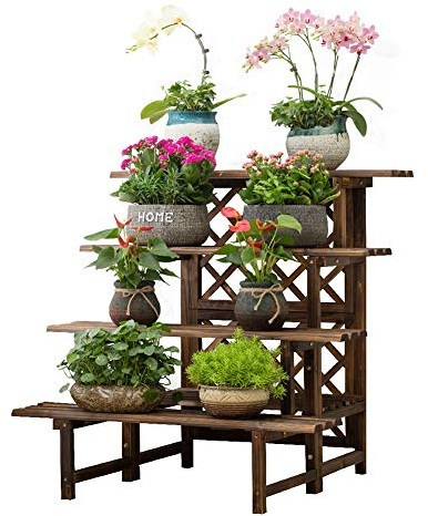 FLBT Blumentopfhalter Pflanzenständer Großer Holz-Pflanzenständer Blumentopfregal Bodenregal Pflanzenregale Blumen Hocker Tisch Outdoor Indoor Wohnzimmer Balkon Blumenständer