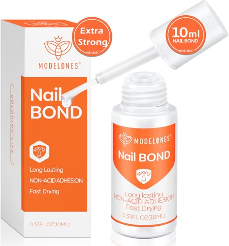 Modelones Nagelkleber für Tips(10ML), Nagelkleber für Kunstnägel Extra Stark, Pinsel auf Nägel Kleber Säurefreier, Nagelkleber für Kunstnägel, Acrylnägel,Nagelkunst, Naturnägel und Strasssteine