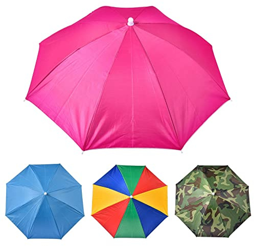 Lecerrot Faltbarer Regenschirmhut, UV Schutz Regenschirm Kappe, Sonnencreme Winddicht Freihändig Kopfschirm Kappe, Kopfregenschirm Für Golf Radfahren Gartenarbeit