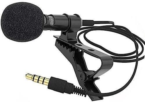 Lavalier Lapel Microphone,¬ Clip-on Lapel Omnidirectional Condenser Mic with 3.5mm Jack for Phone PC Laptop DSLR Camera Recording Podcast, Interview, Voice Dictation, Video Conference