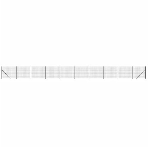 Tidyard Maschendrahtzaun mit Bodenhülsen, Komplett Set Maschendraht Zaun Zaunset Gartenzaun Anthrazit 1,4x25 m