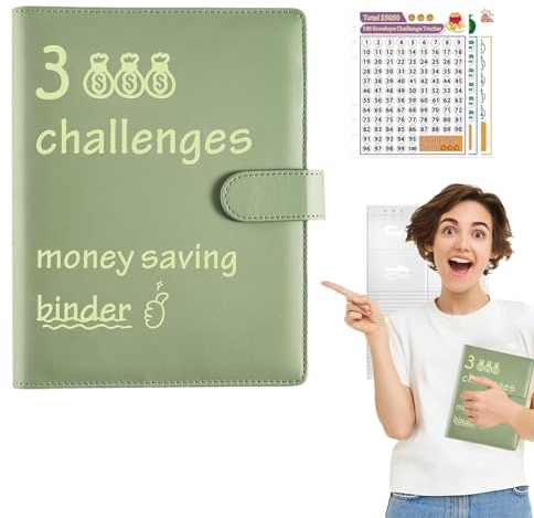 A5 Binder Notizbuch Set - PU Leder Binder Geld Organizer Sparen - Finanzplaner Cash Stuffing Haushaltsbuch Mit Geldfacher -Budgetplaner Sparbuch Mit Folien Für Sinking Funds Sparbuch