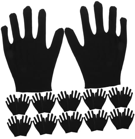 Gadpiparty 12 Paare Camping ohne Finger schwarze Baumwollhandschuhe Spa Damen Handschuhe feuchtigkeitsspendende Handschuhe Schutzhandschuhe Arbeitshandschuhe Fahrrad Baumwoll-Handschuhe Mann