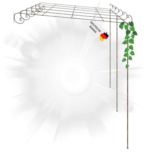 DELUKE® Pergola aus Eisen RITTO | 6x3x2,5m BxTxH, Antik-Braun | Rankhilfe Pergola aus Metall Bausatz freistehend Sonnenschutz Gartendeko Gartenpergola