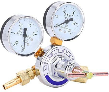Wifehelper Nitrogen Regulator Kit Pressure Stabilizer Brass Reducer Pressure Regulator Valve for Gas, Nitrogen Meter for Havc