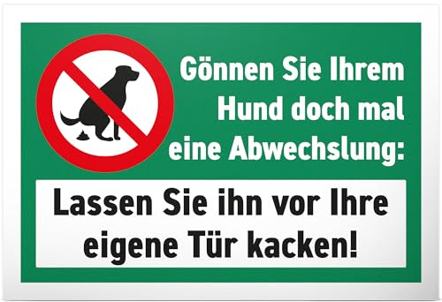 DankeDir! Gönnen Sie ihrem Hund Abwechslung - Kein Hundeklo/Hundetoilette - 30 x 20 cm Schild Hunde kacken verboten - Verbotsschild Hundeverbotsschild Verbot Hundeklo Hundekot Hundehaufen Hundekacke