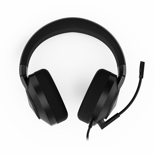 Lenovo H210 Gaming Headset, 2m Soft Cable, 3.5mm Connection, Flip-to-Mute Noise-Cancelling Microphone, Breathable Cloth Ear Cups, Black