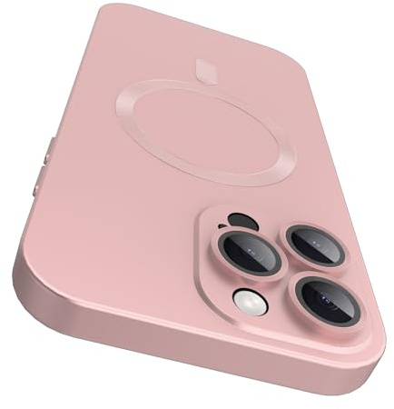 VCGFJD Magnetische Schutzhülle für iPhone 13 Pro Max mit Kameraobjektivschutz, matt-metallischer Glanz schlank weich TPU-Stoßdämpfer stoßfeste Handyhülle für iPhone 13 Pro Max, Rosa