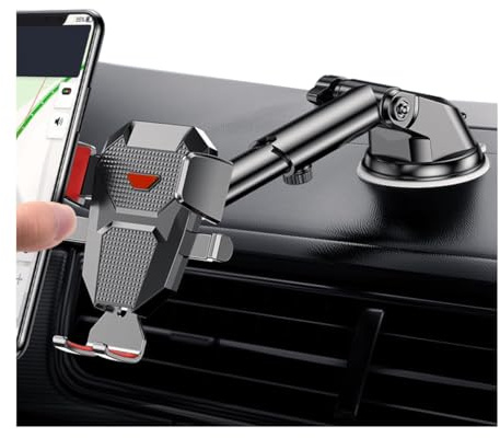 Adunsiaoto Handyhalter Auto Armaturenbrett, Handyhalterung Auto, Kfz Handyhalterung, Windschutzscheibe Kfz Handy Halterung, 360° Drehbar Car Phone Holder Mount, Universal Handyhalter Auto(Rot)