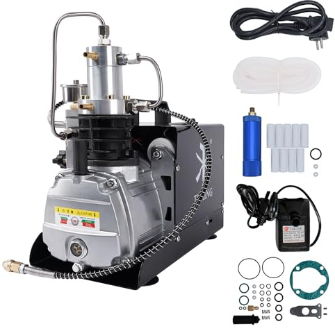 TUXING Pcp Air Compressor,4500Psi/30Mpa/300Bar Scuba Compressor, einstellbarer Druck elektrischer Kompressor mit Wasser/Ventilator Dual Cooling System für Pcp Air Rifle, Scuba Tank Charging