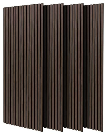 Beethoven 4 Stück 150x60cm 3,6qm² Holz Akustik Akustikschaumstoff Akustik Schallabsorber dunkelbraun