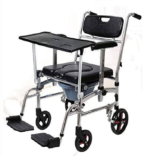 PNAJFUEL Fauteuil Pliant À Roulettes Pour Toilettes Et Douche, Fauteuil Roulant de Transport Léger Avec Bras Amovibles Pour Personnes Âgées/B