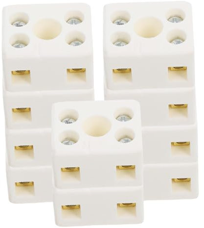HOMOCONO Connettori Terminali in Ceramica Resistenti Al Calore 10 Pezzi, Morsettiere Per Cablaggio Elettrico Ad Alta Frequenza, Blocchi Di Terra Affidabili Per Macchinari e Forni Industriali
