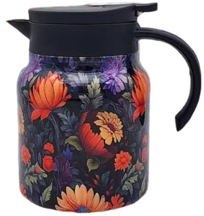 Carafe for Hot Liquids with Handle, Hot Beverage Carafe with Lid, Carafe for Hot Drinks, Stainless Steel Carafe for Hot Liquids, Double Walled Carafe for Hot Liquids, Hot Liquid Carafe with Insulation