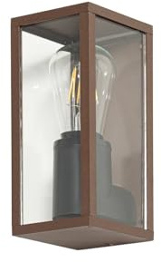 Lindby vägglampa utomhus Robigus (stänksäker (hus på landet, vintage rustik) i brunt av aluminium (1 lampa E27) – utomhusvägglampor vägglampa LED utomhu utomhus för