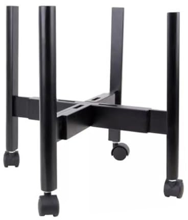 Support de plantes scandinave avec porte-fleurs rétractable, étagère mobile sur roulettes pour décoration d'intérieur et de balcon, bac à plantes noir avec plateaux de démarrage (S)